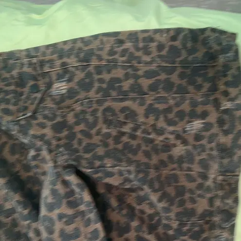 Elan leopard denim jacket