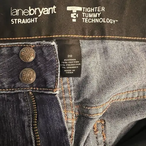 Lane Bryant  Tighter Tummy Tech Size 20 Average High Rise Jeans Blue Straight