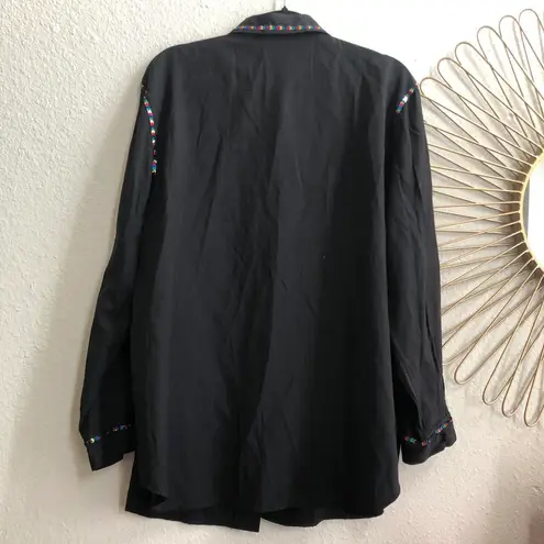 Vintage 90s Funky Black multicolored sequin button