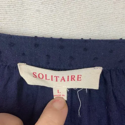 Solitaire womens large eyelet blue embroidered long sleeve shirt johnny floral