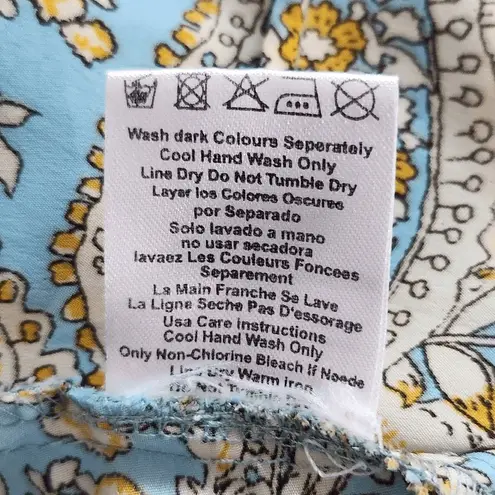 Karma Highway Blue Cream Crop Top with Full Sleeves and Tie Waist One Size Size undefined