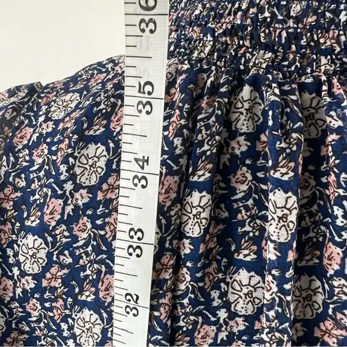 Code x Mode Code x Mode Smocked Mock Neck Sleeveless Midi Dress M Blue Floral Lined - Image 4