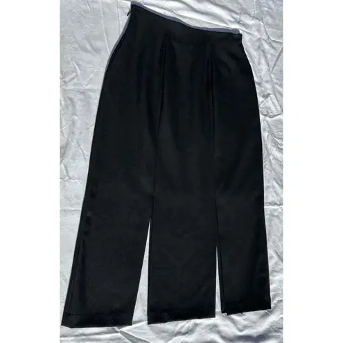 Erez Collections Midi Bedazzled Skirt 100% Wool Gold Studs Slits Black Women's S Size 12