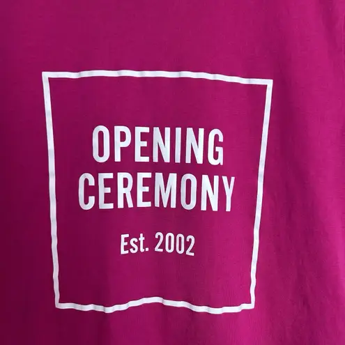 Opening Ceremony Box Logo Tee Shirt Womens Size XS Pink Top Graphic Crew Neck
