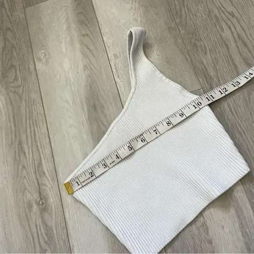 Babaton One Shoulder Crop Tank sculpt knit womens White (xsmall) going out party