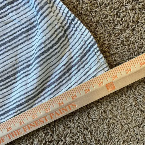 Stark X Wide Legged Side Slit White & Blue Striped Pants Women's XS USA Cotton