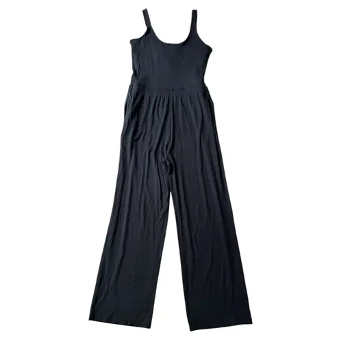 Vuori Women's Pose Scoop Jumpsuit Size Large Black Athleisure Pockets Wide Leg