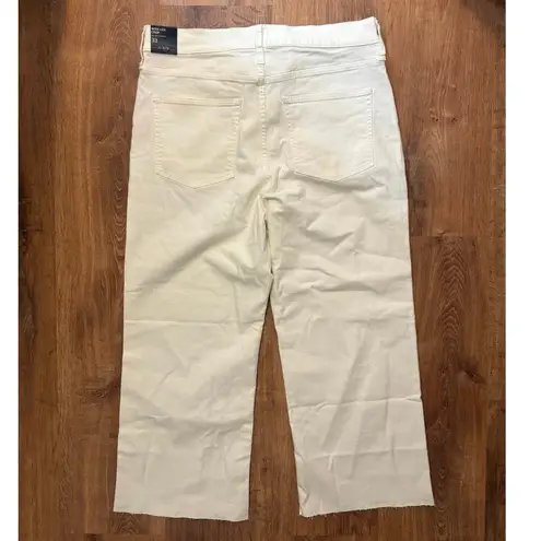 NWT J.Crew Wide Leg Crop Jean In All Day Stretch White Size 33