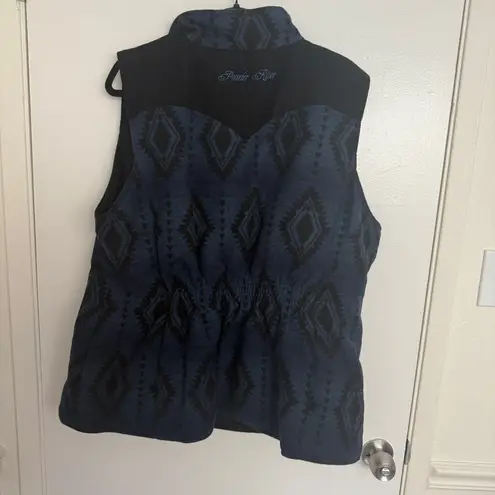 Powder River Outfitters Women’s Blue and Black Patterned Vest 2XL Size 2X
