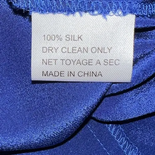 Yumi Kim Silk Royal Blue Pants Trousers Straight Leg Women Size 6 Pleated Dress