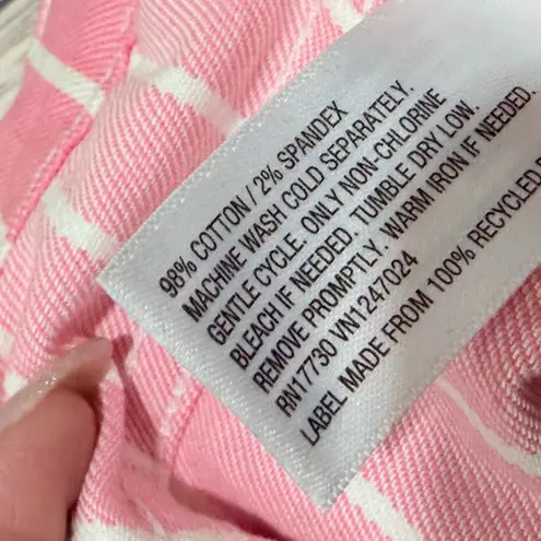 VICTOR GLEMAUD Pink White Stripe Denim Mini Skirt Plus Size 16 XL 1X NEW NWT