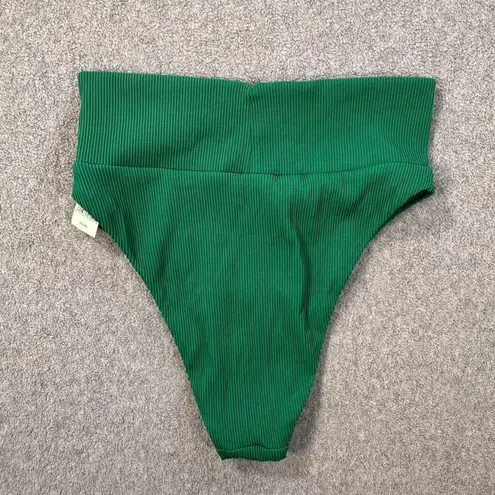 Aerie  High Cut Cheeky Bikini Swim Bottom Size X-Small Ribbed Green New