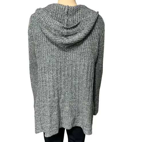 Carolyn Taylor Womens Cardigan Sweater Hooded Oversized Button Closure Medium