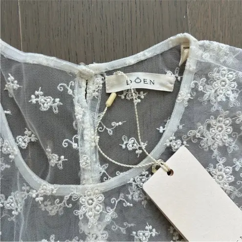 Doen Adalise Sea Salt White Lace Sheer Maxi Dress XS NWT