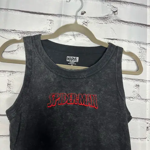Marvel Black Spider-Man Graphic Tank Top Crew Unisex SZ M Avengers Summer