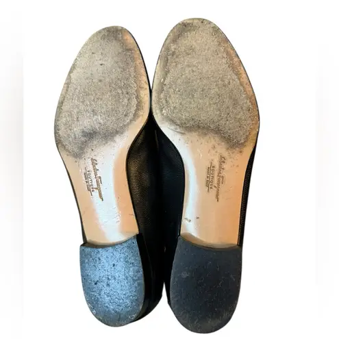 Salvatore Ferragamo Black Gancini Buckle Leather Loafers