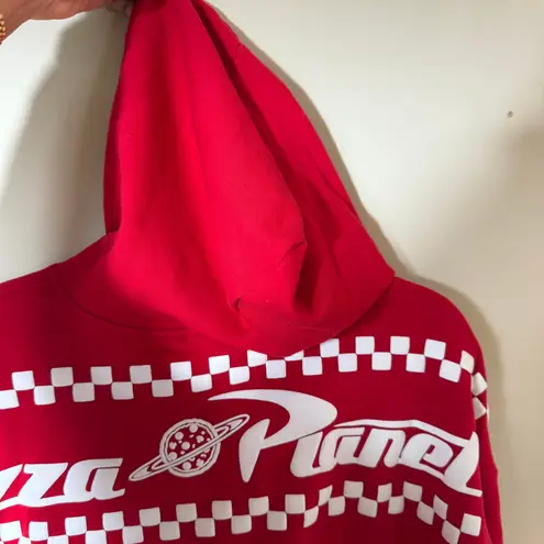 Disney Parks Toy Story PIZZA Planet Spirit Jersey Full Zip Hoodie Adults SZ M Red