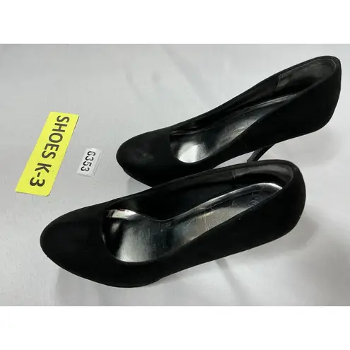 Womans CM Slipon Platform Pumps 9 M Black Stiletto Round Toe