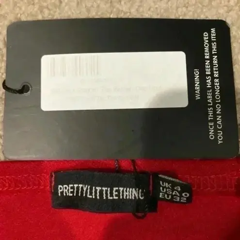 Pretty Little Thing New with tags  red crepe spaghetti strap bandeau crop top