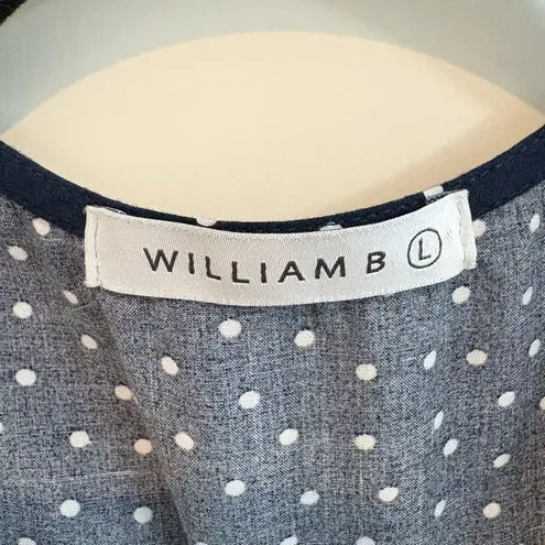 William B Blue Ruffled Peplum Midi Dress