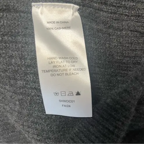 Quince Mongolian Cashmere Fisherman Turtleneck Sweater Top Charcoal Grey Size XL