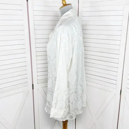 Victoria's Secret Victoria’s‎ Secret Vintage Jacquard Satin Pajama Top Ivory Medium Button