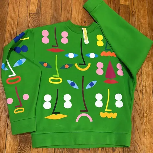 NWOT RCR KHOMENKO Colorful Graphic crewneck sweatshirt size L Ukraine concept Green Size L