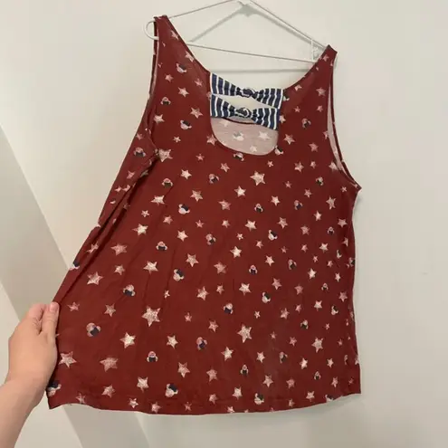 Disney  PARKS Minnie Mouse Icon Americana Tank Top Red White Blue Stars Patriotic