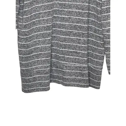 BKE Women's Sweater Top Slouchy Striped Cowlneck Long Sleeve Stretch Gray Medium