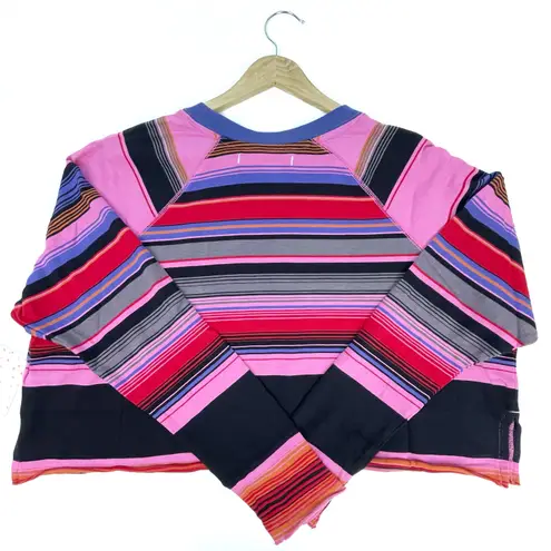 We The Free | NWT Free People Baja Striped Raglan Long Sleeve Cropped T-Shirt