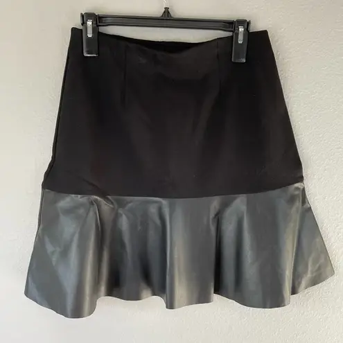 CAbi Black Owens Skirt S Flip Style 3405 Faux Leather