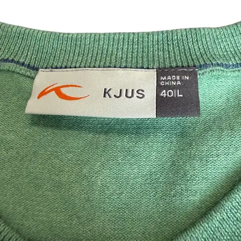 KJUS Womens V Neck Pullover Sweater Green Size 40 Large Golf Active Outdoor