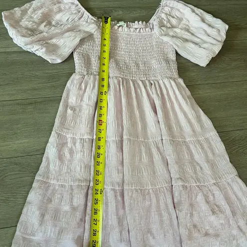 Mittoshop Pink Smocked Sundress with Puff Sleeves