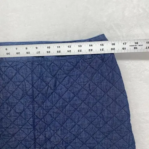 Brooks Brothers Red Fleece skirt Womens 10 Quilted Denim side zip