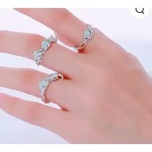 Boutique Opal Ring, Adjustable Ring, 925 Silver Statement Ring, Women