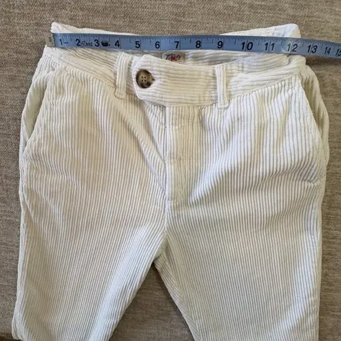 Faherty  Women 8-Wale Corduroy Pants Size‎ S White Cream Cropped 27" Inseam