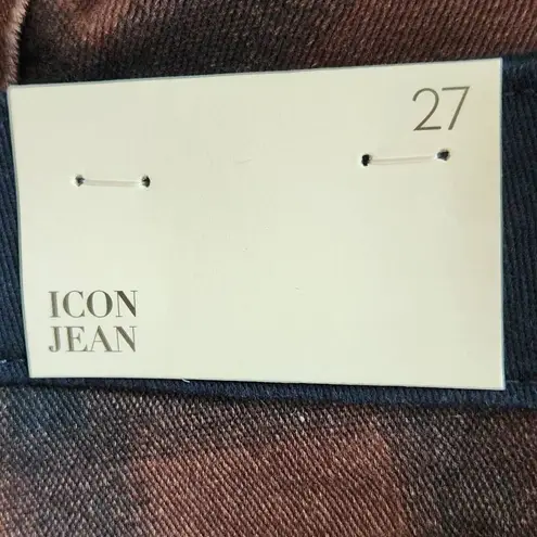 We Wore What Women's Navy and Brown Plaid Jeans Size 27 NWT Icon Jeans Plaid - Image 8