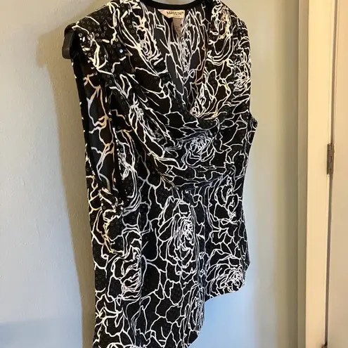 Massini Stretch Sleeveless Cowl Neck Embellished Blouse Size XL