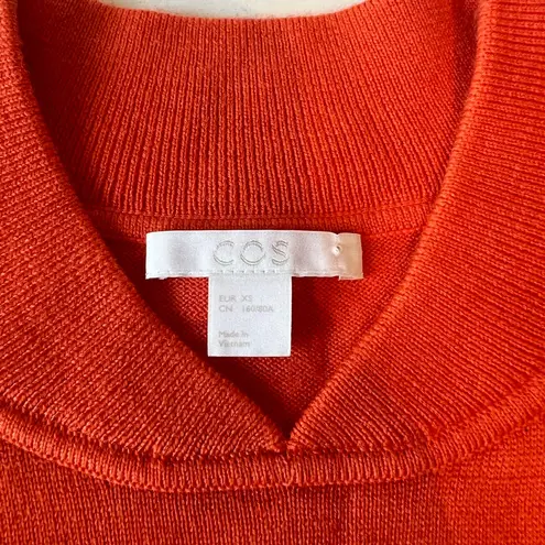 COS Woman’s Small 100% Wool Collared Bright Orange Oversized Sweater Casual