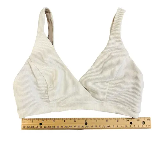 Lululemon  Clear Waters Ribbed Bikini Swim Top White Bralette Size 4 Est