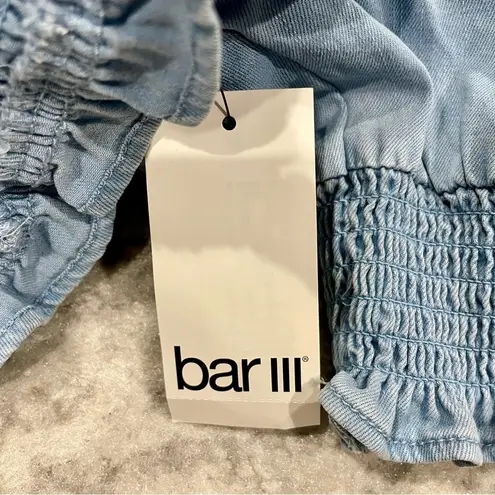 Bar III NWT  Blue Smocked Crop Top thumbnail 10