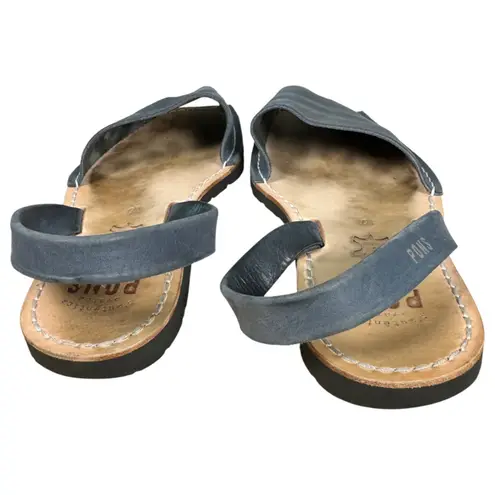 PONS Avarcas Menorca Spain Sandals Blue Leather Peep Toe Slingback Women’s 10