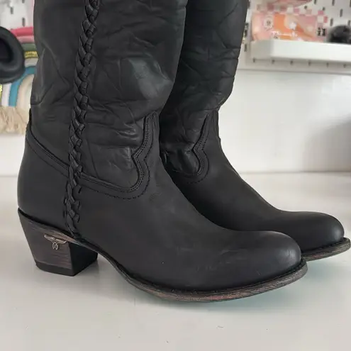 Lane Women's Plain Jane Charcoal Tall Western Boots EUC Black Size 7.5