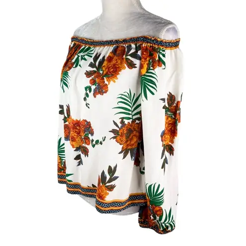 Flying Tomato  Crop Top Large L Top Off Shoulder Floral Boho