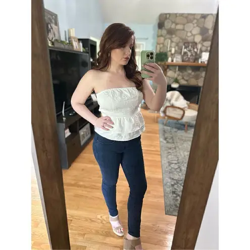 Vintage white strapless top Size L