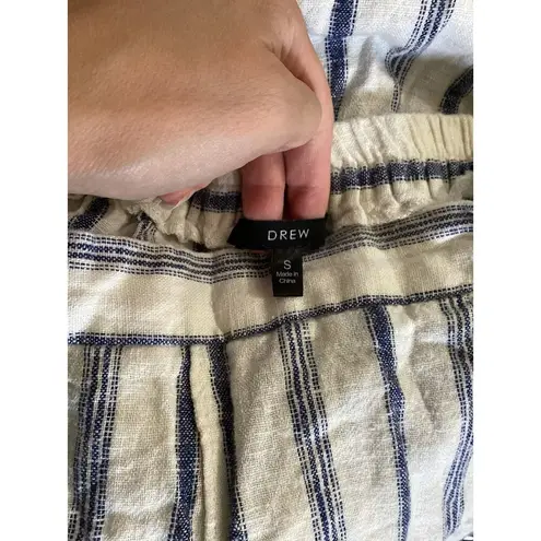 Drew Pants Womens Small White Blue Striped Wide Leg Lightweight Beach Lounge