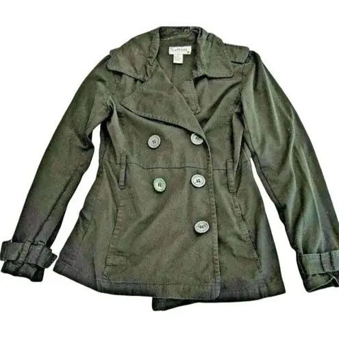 Medium Black Cotton Trench Coat/Jacket Cotton Hip double