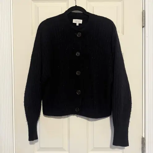 & Other Stories & OTHER STORIES Balloon Sleeve Wool Alpaca Cardigan Sweater Oversized Navy sz S