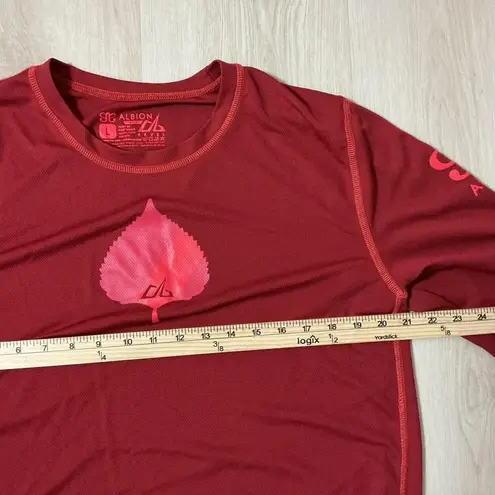 ALBION FIT Albion Revel Big Cottonwood Marathon Long Sleeve Shirt Red Women's L Graphic Tee