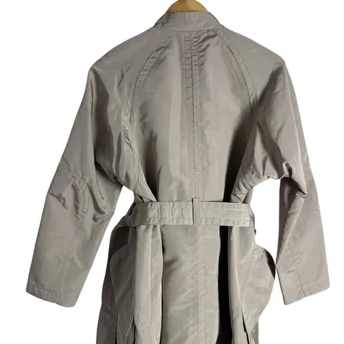 CELINE Beige Silk Stitched Belted Trench Coat Women’s Size M